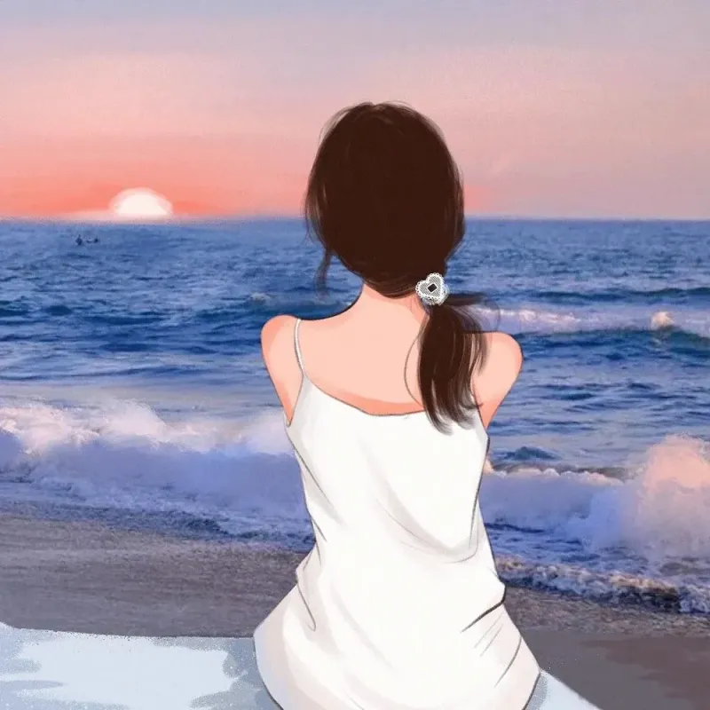 Hình đại diện anime nữ nhìn từ sau, tạo vẻ bí ẩn