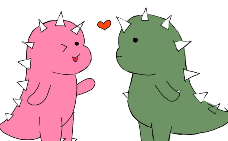 Khủng long đôi dễ thương làm avatar nổi bật