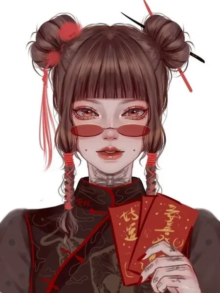 Avatar Tết Anime đẹp mắt, đậm chất xuân