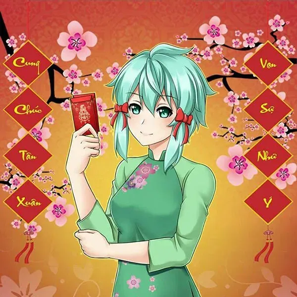 Avatar Tết Anime đầy màu sắc, rộn ràng