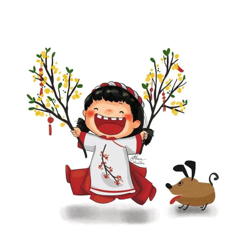 Avatar tết cute ngộ nghĩnh