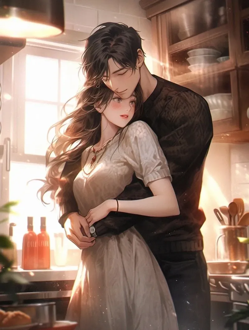 Cặp đôi anime yêu nhau trong khung cảnh thơ mộng