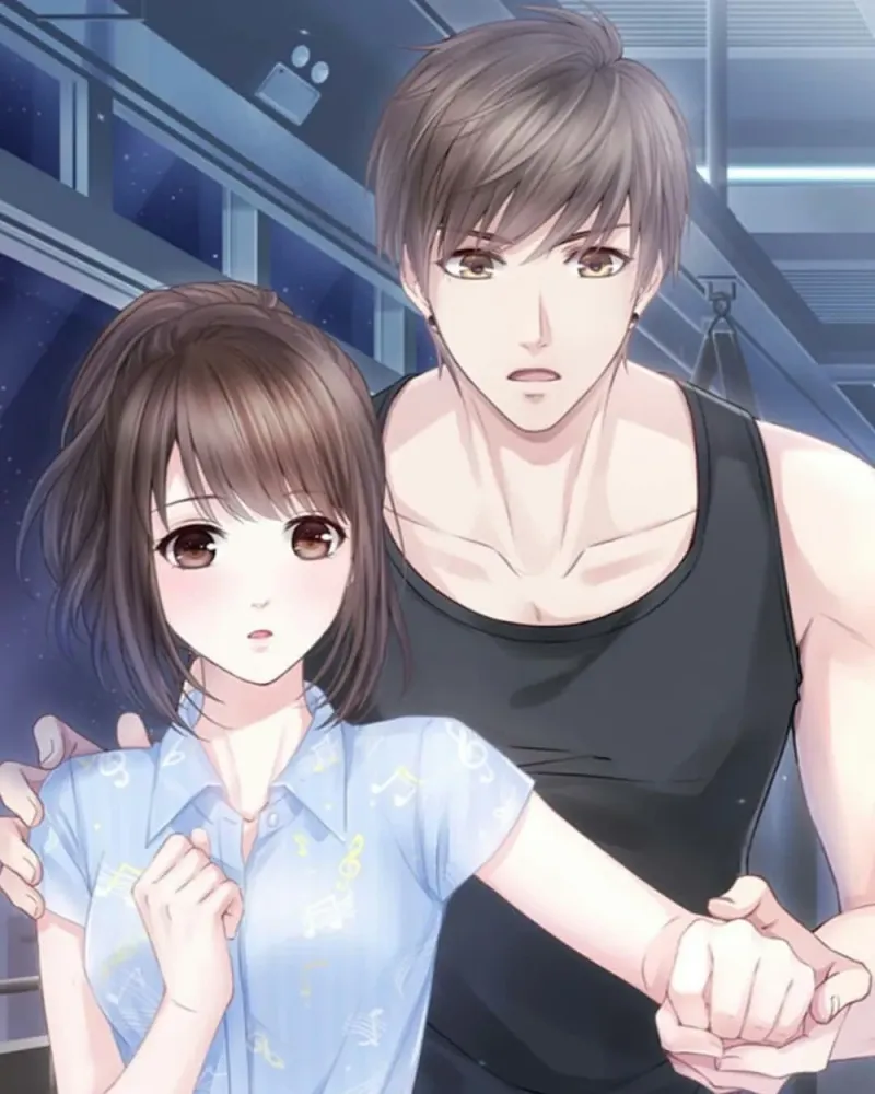 Hình ảnh anime cặp đôi mạnh mẽ với ánh mắt sắc lạnh