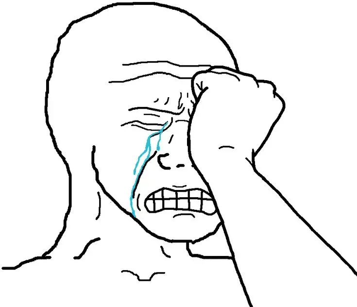 Meme face sad với biểu cảm thất vọng