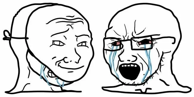 Wojak sad boy meme face thể hiện cảm xúc thất vọng