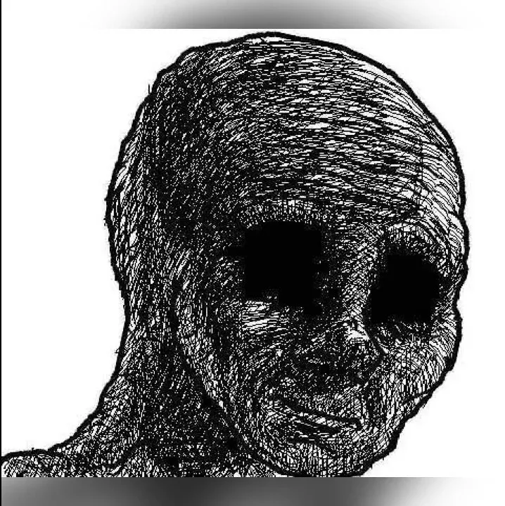 Đặc trưng của wojak sad boy meme face với khuôn mặt buồn bã